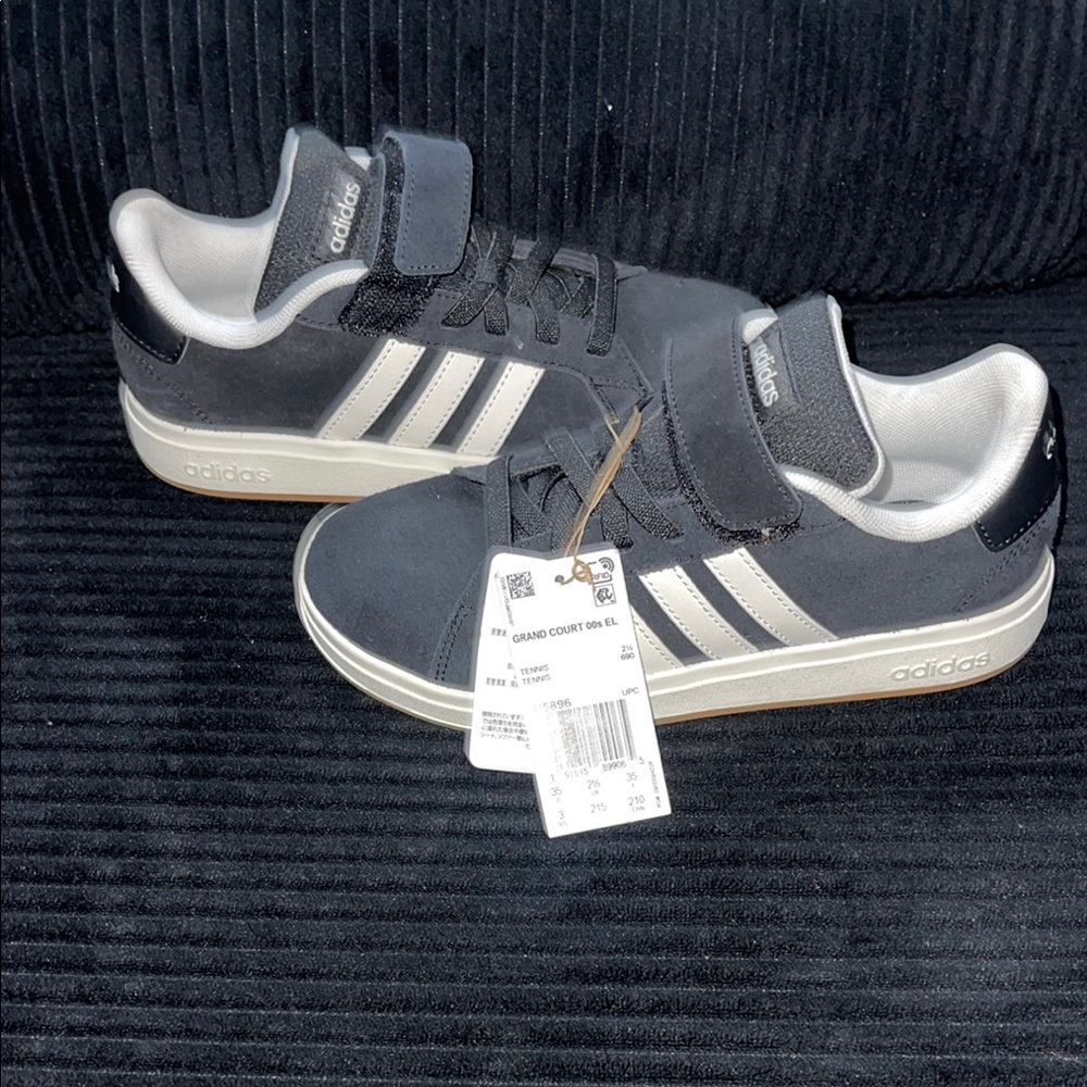 Adidas Kids' Black and White Sneakers